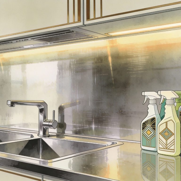 Illustrazione pulizia acciaio inox