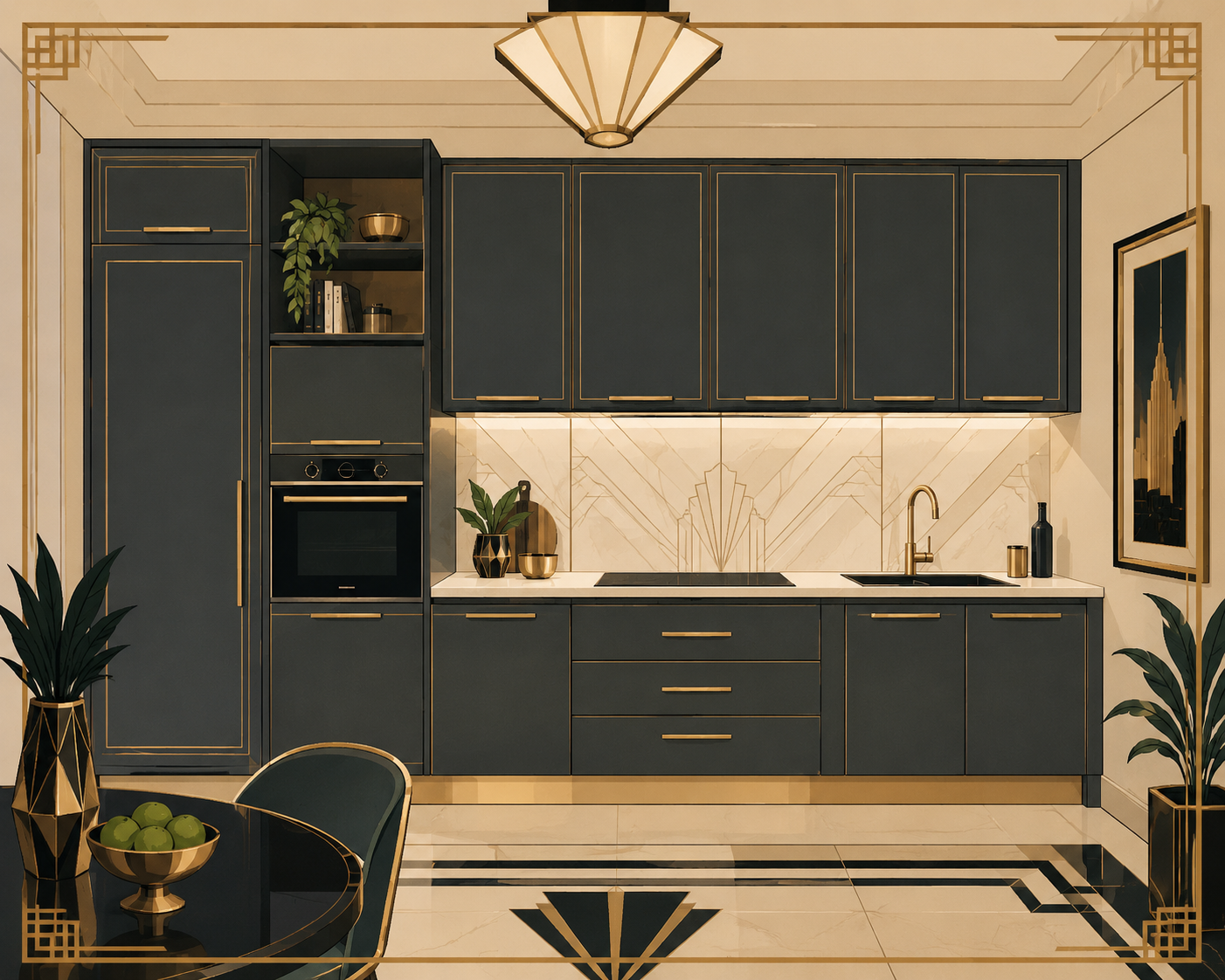 Illustrazione di copertina di una cucina 
