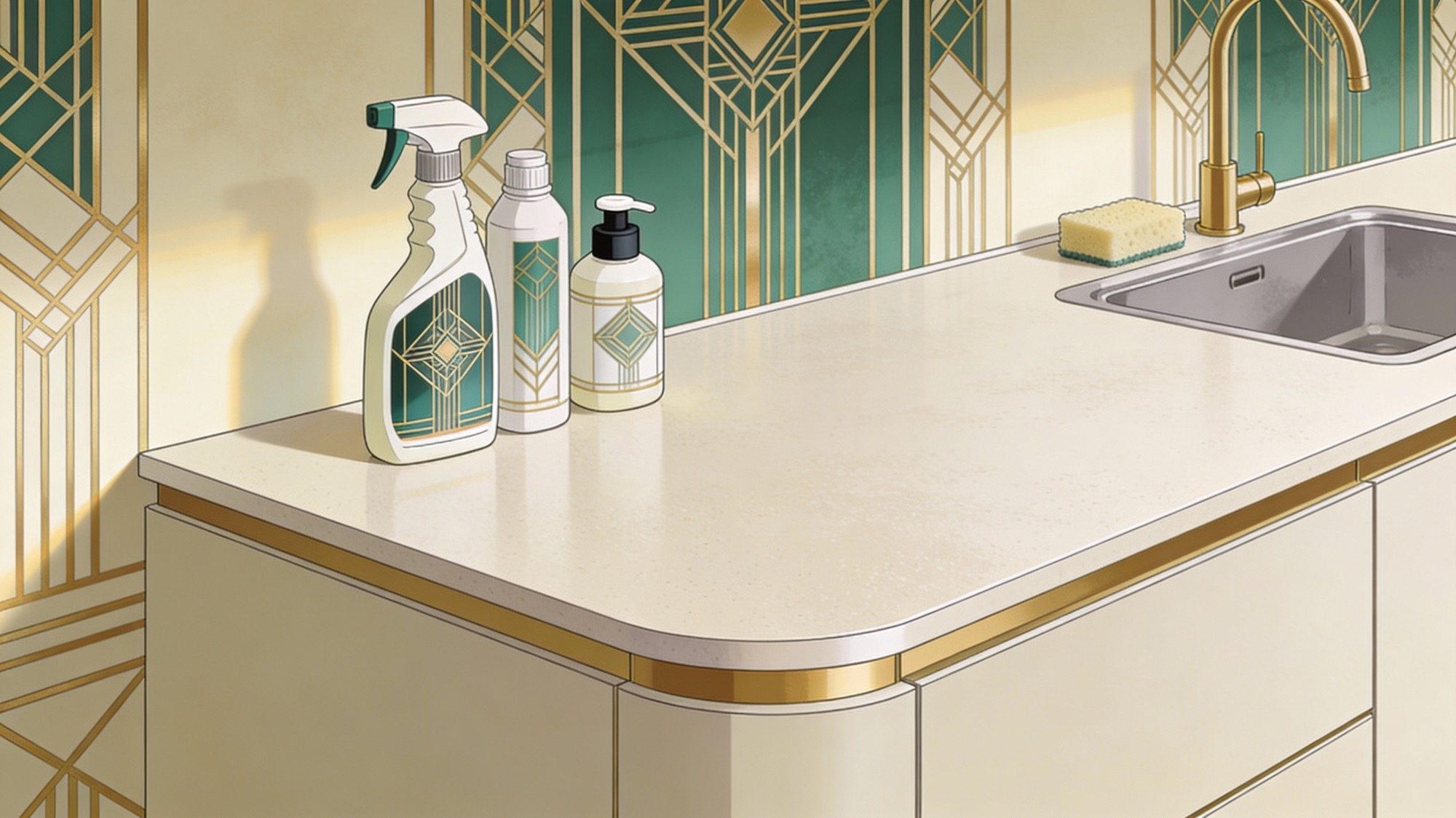 Illustrazione di copertina per la guida pulizia laminato HPL