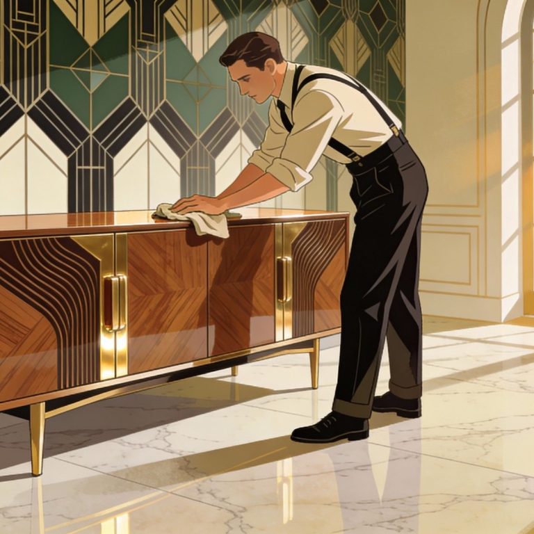 Illustrazione pulizia mobili