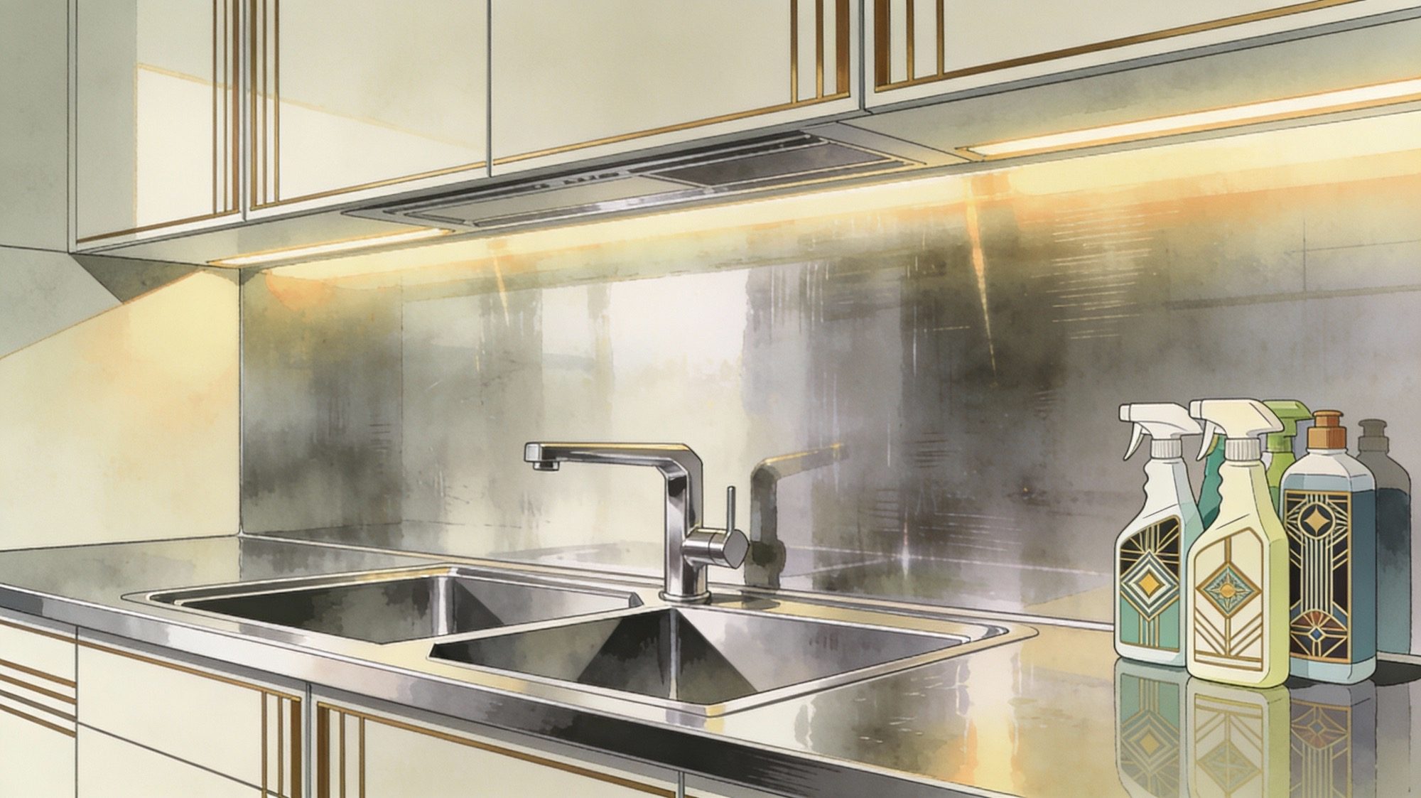 Illustrazione di copertina per la guida pulizia acciaio e metalli