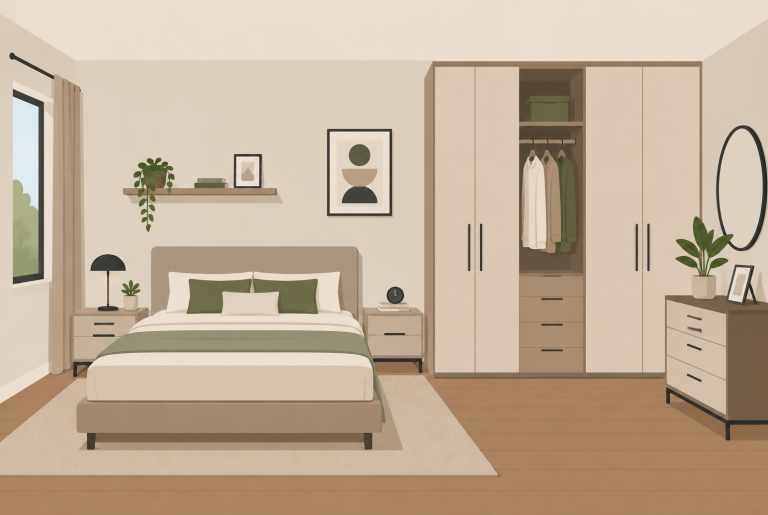Illustrazione camera da letto