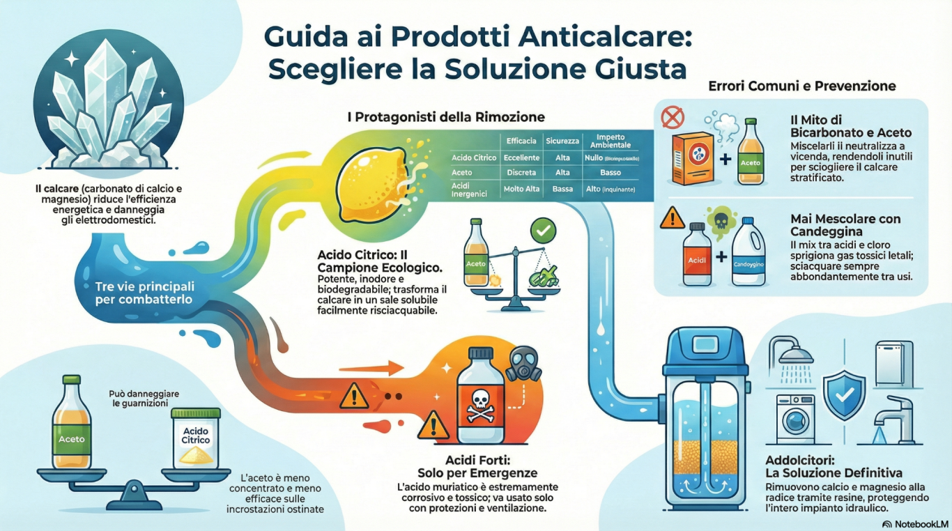 Infografica sui prodotti per la pulizia del calcare